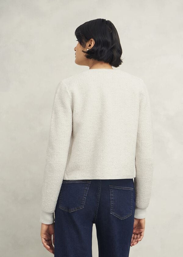 Hobbs Zayla Sparkle Knitted Jacket Ivory