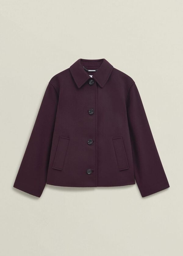 Hobbs Zoe Wool Blend Jacket Malbec Purple