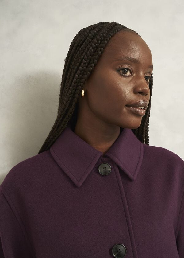 Hobbs Zoe Wool Blend Jacket Malbec Purple