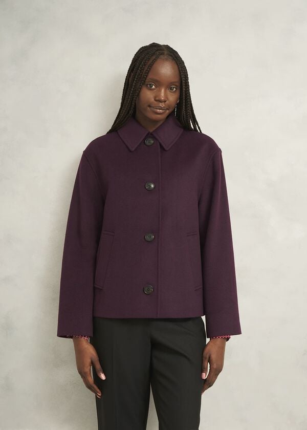 hobbs Zoe Wool Blend Jacket Malbec Purple