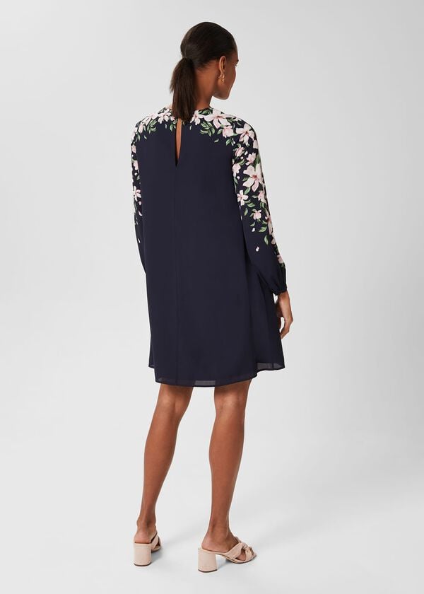 Hobbs Zoey A Line Floral Dress Navy Multi