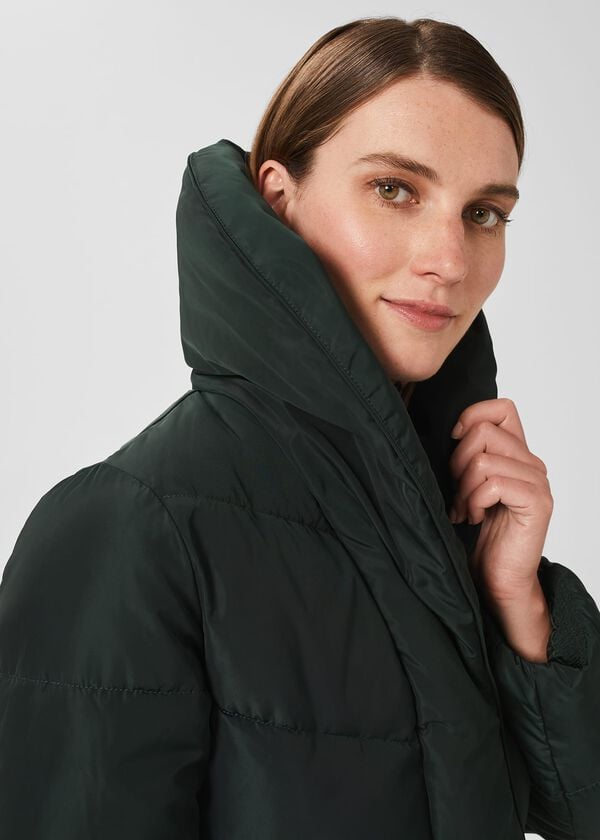 Hobbs Indira Water Resistant Puffer Jacket Dark Ivy Green