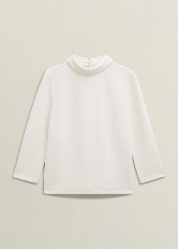 Hobbs Ivory Tali 3/4 Sleeve Textured Top Hobbs Ivory