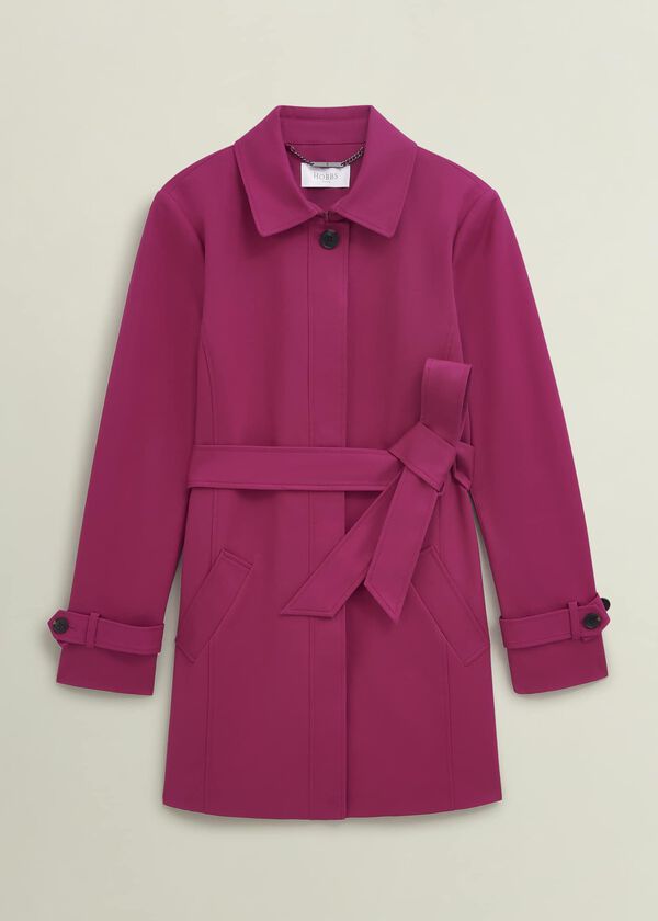 Hobbs Jane Shower Resistant Trench Coat Cerise Pink