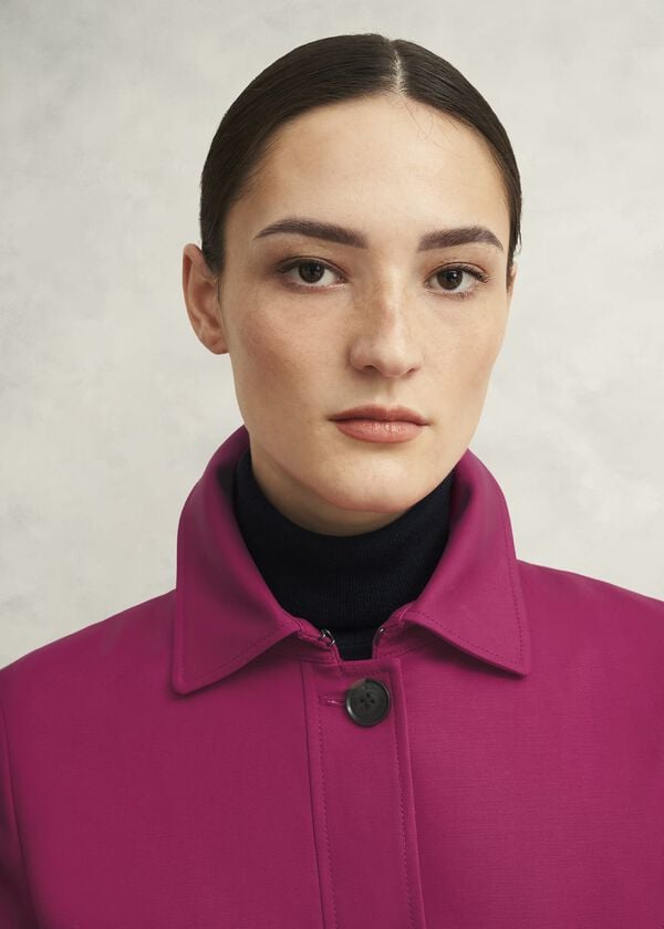 Hobbs Jane Shower Resistant Trench Coat Cerise Pink