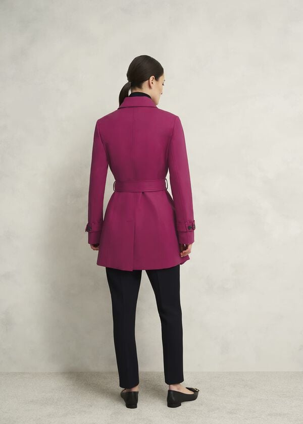 Hobbs Jane Shower Resistant Trench Coat Cerise Pink