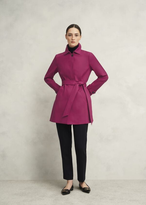 hobbs Jane Shower Resistant Trench Coat Cerise Pink