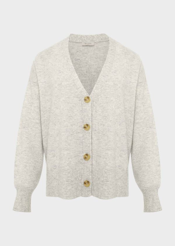 Hobbs Julaina Cardigan With Cashmere Pale Grey Marl