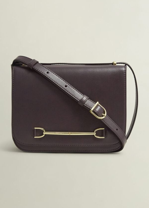 hobbs Keighley Leather Cross Body Bag Malbec Purple