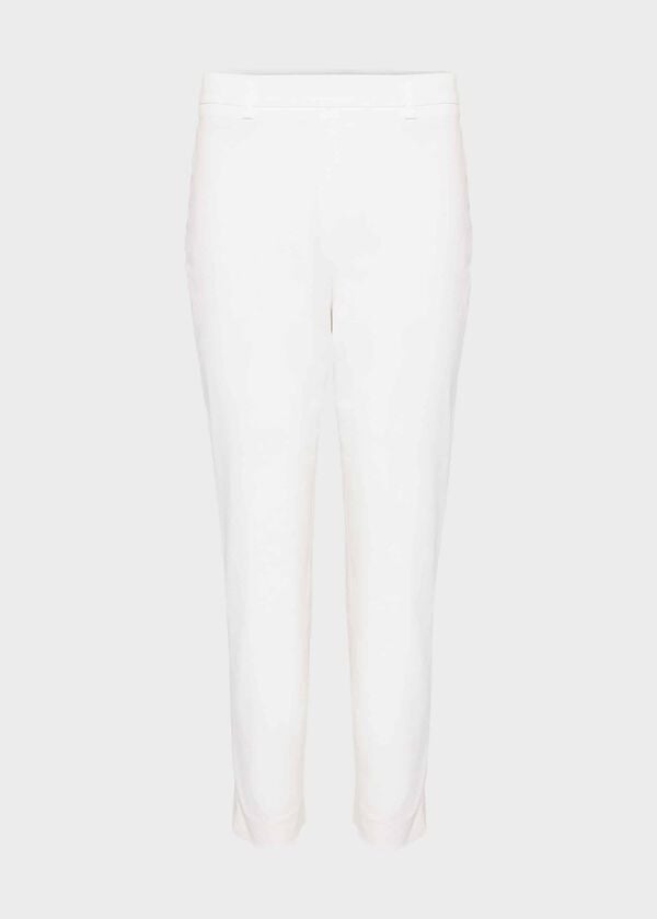 Hobbs Mallory Cotton Blend Capri Trousers With Stretch White