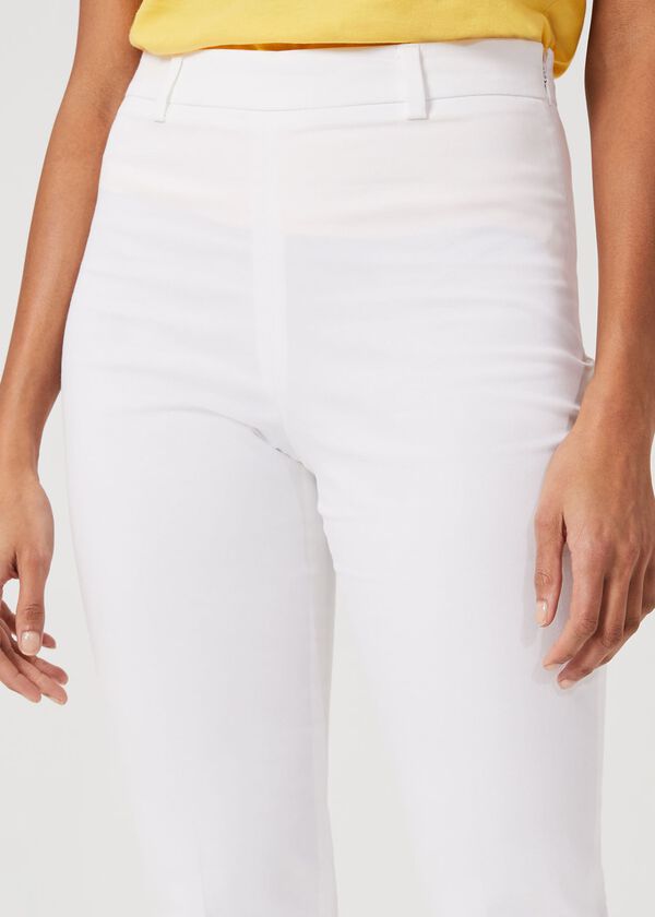 Hobbs Mallory Cotton Blend Capri Trousers With Stretch White