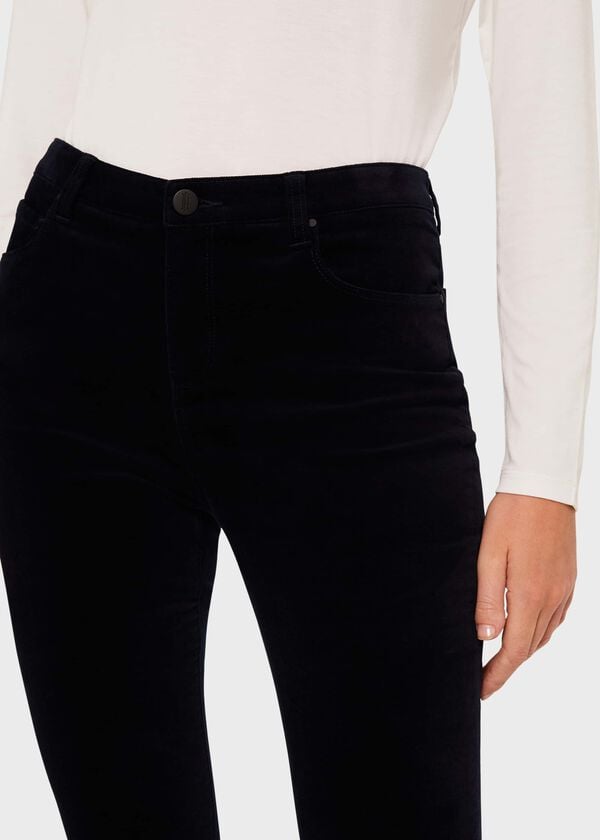 Hobbs Marianne Velvet Skinny Jeans With Stretch Midnight