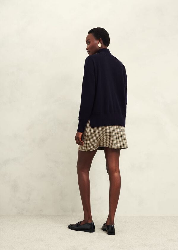 Hobbs Marlena Cashmere Funnel Neck Jumper Hobbs Navy