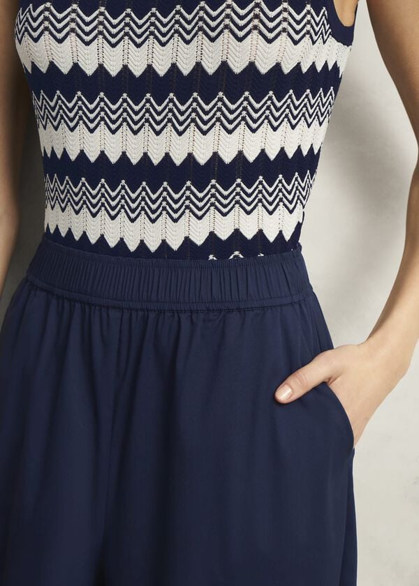 Hobbs Midnight Navy Ranworth Cotton Blend Culotte Midnight