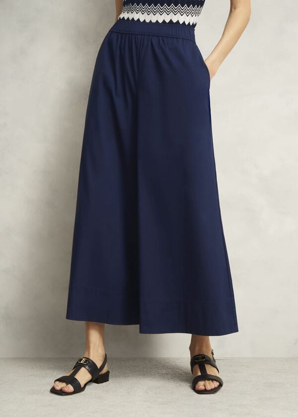 Hobbs Midnight Navy Ranworth Cotton Blend Culotte Midnight
