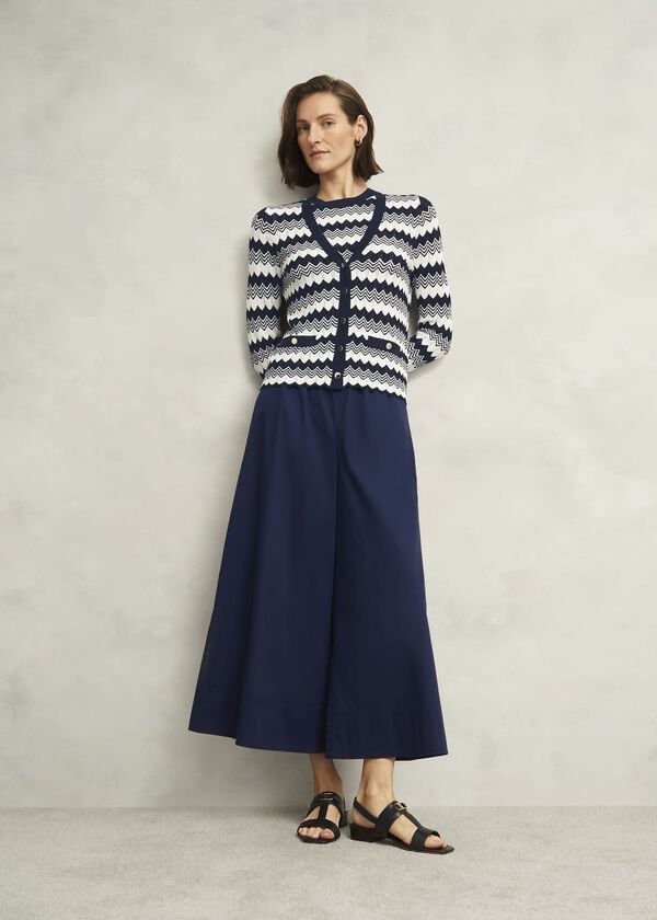 hobbs Midnight Navy Ranworth Cotton Blend Culotte Midnight