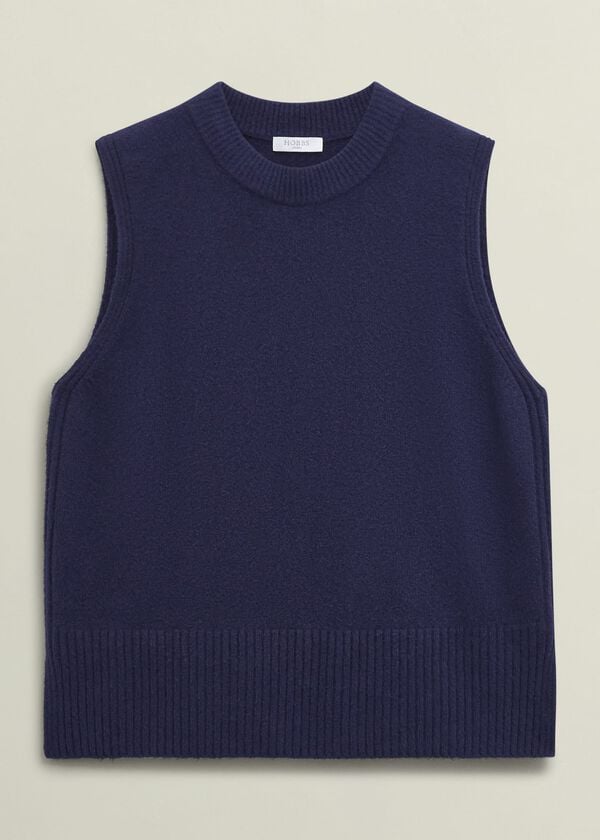 Hobbs Navy Ruby Crew Neck Layering Knitted Vest True Navy