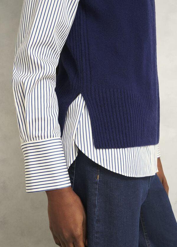 Hobbs Navy Ruby Crew Neck Layering Knitted Vest True Navy