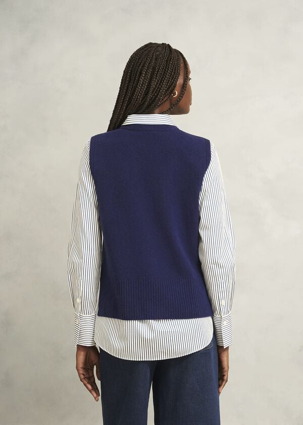 Hobbs Navy Ruby Crew Neck Layering Knitted Vest True Navy