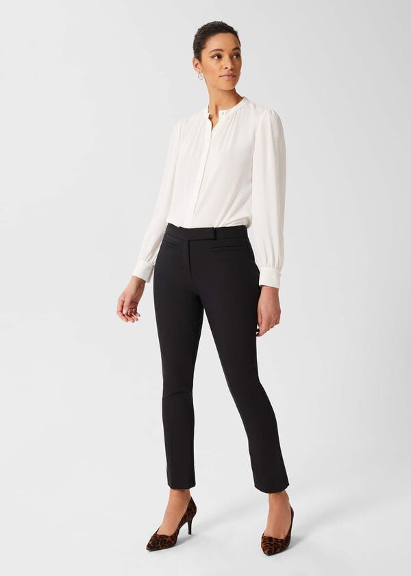 hobbs Petite Annie Slim Trousers With Stretch Black