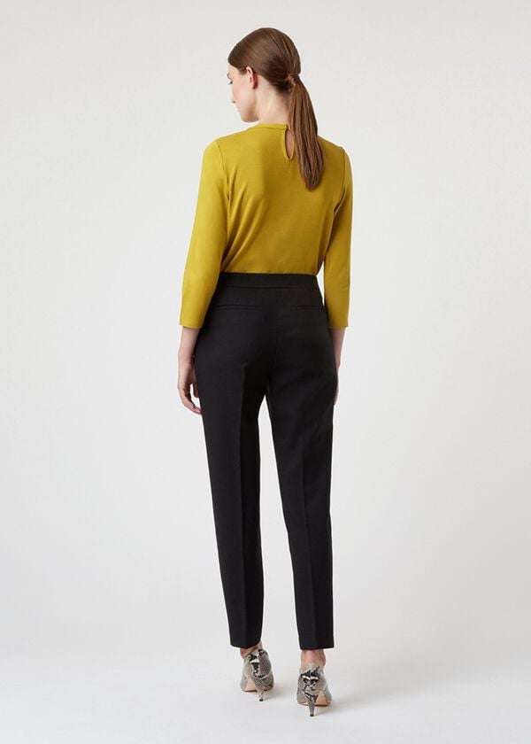 Hobbs Petite Gael Wool Blend Trouser With Stretch Black