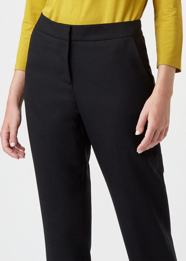 Hobbs Petite Gael Wool Blend Trouser With Stretch Black