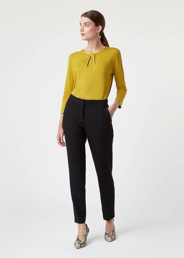 Hobbs Petite Gael Wool Blend Trouser With Stretch Black