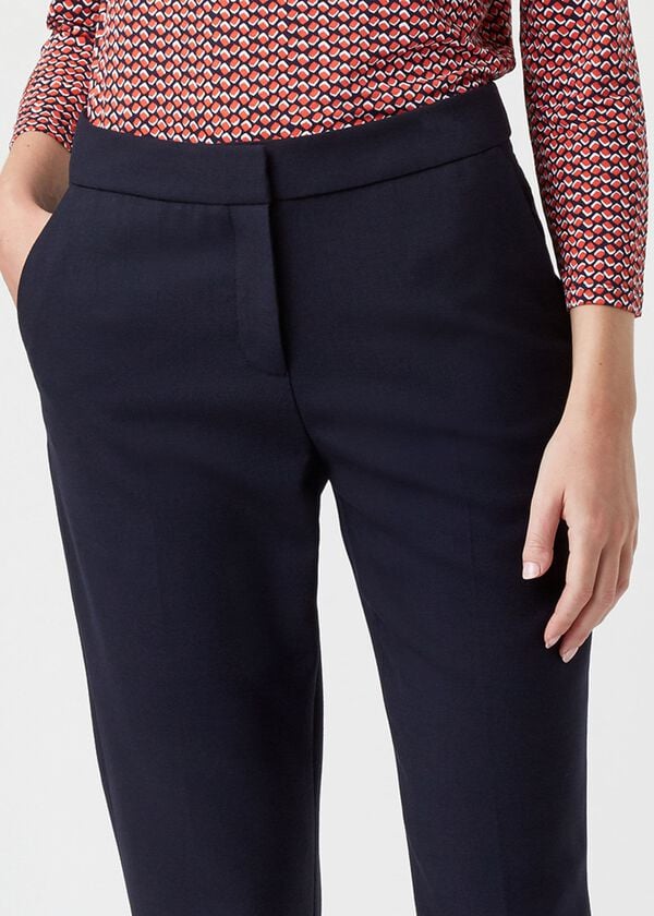 Hobbs Petite Gael Wool Blend Trouser With Stretch Navy