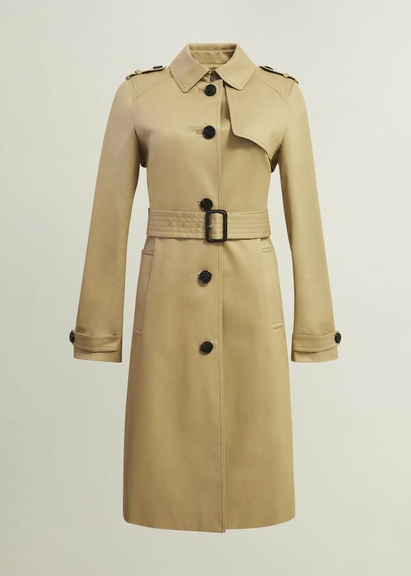 Hobbs Petite Hallie Shower Resistant Trench Coat Fawn Beige