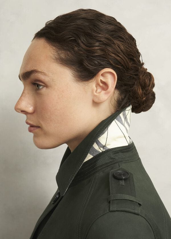 Hobbs Petite Hallie Shower Resistant Trench Coat Woodland Green