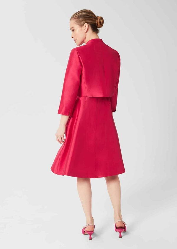 Hobbs Petite Julietta Silk Blend Jacket Fuchsia Pink