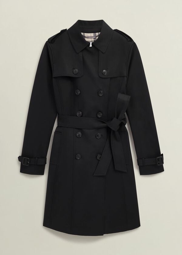 Hobbs Petite Skylar Shower Resistant Trench Coat Black