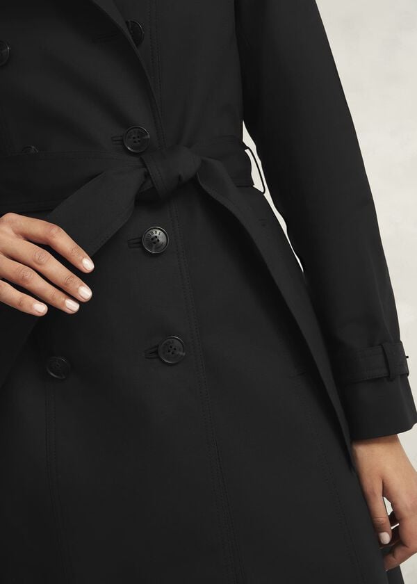 Hobbs Petite Skylar Shower Resistant Trench Coat Black