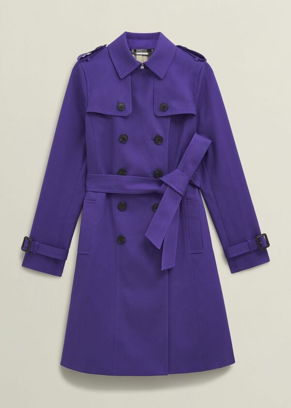 Hobbs Petite Skylar Shower Resistant Trench Coat Future Purple