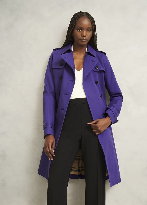 hobbs Petite Skylar Shower Resistant Trench Coat Future Purple