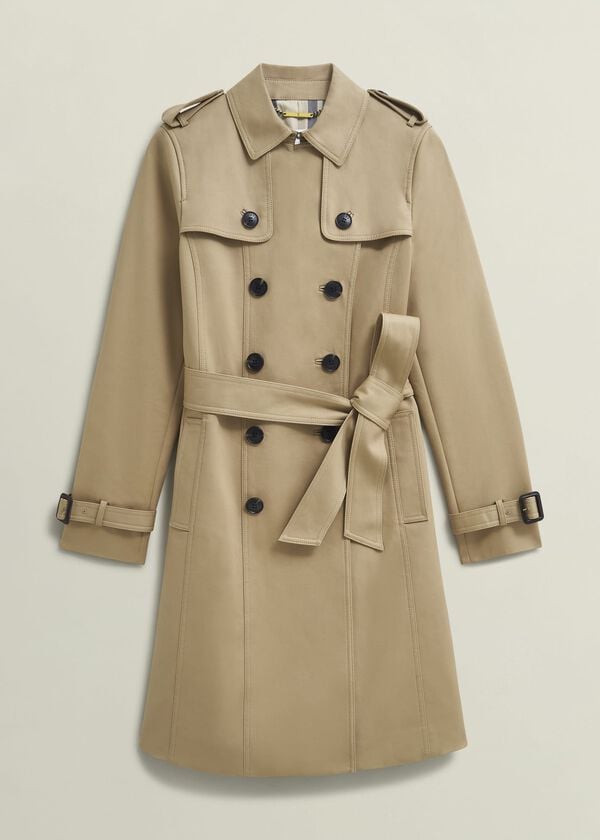 Hobbs Petite Skylar Shower Resistant Trench Coat Tan