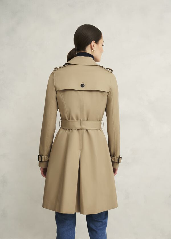 Hobbs Petite Skylar Shower Resistant Trench Coat Tan