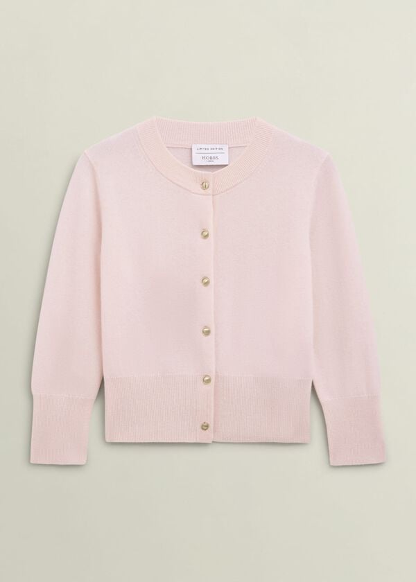 Hobbs Pink Tresco Wool Cashmere Crew Neck Knitted Jumper Pale Pink