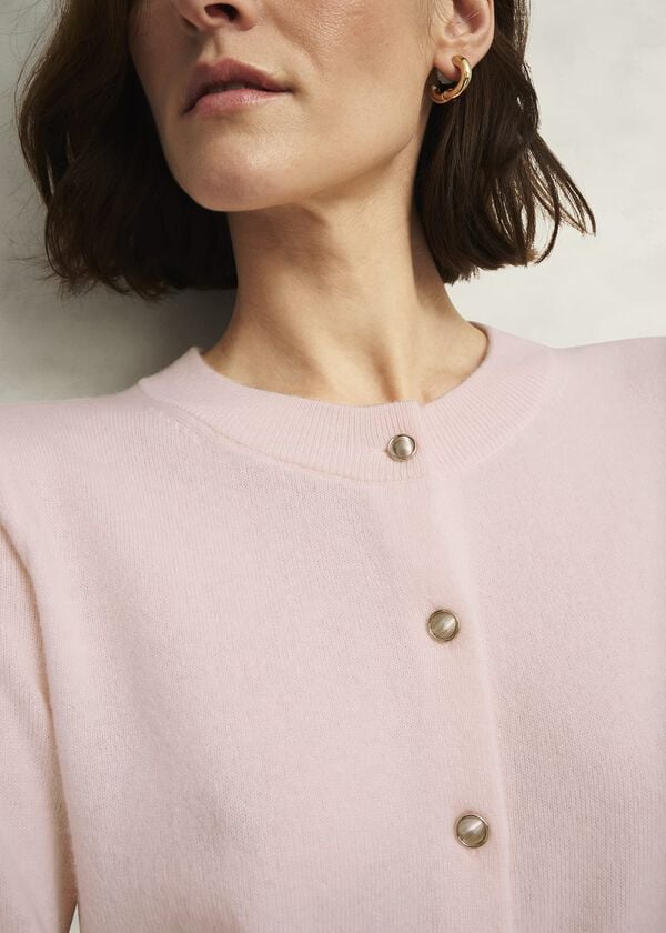 Hobbs Pink Tresco Wool Cashmere Crew Neck Knitted Jumper Pale Pink