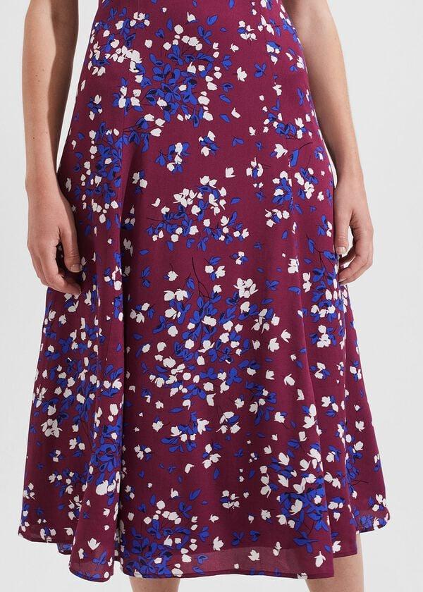 Hobbs Rochelle Floral Fit And Flare Dress Purple Multi