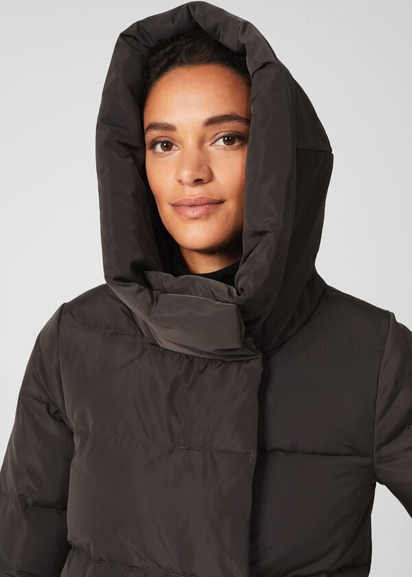 Hobbs Short Heather Water Resistant Puffer Jacket Dark Charcoal
