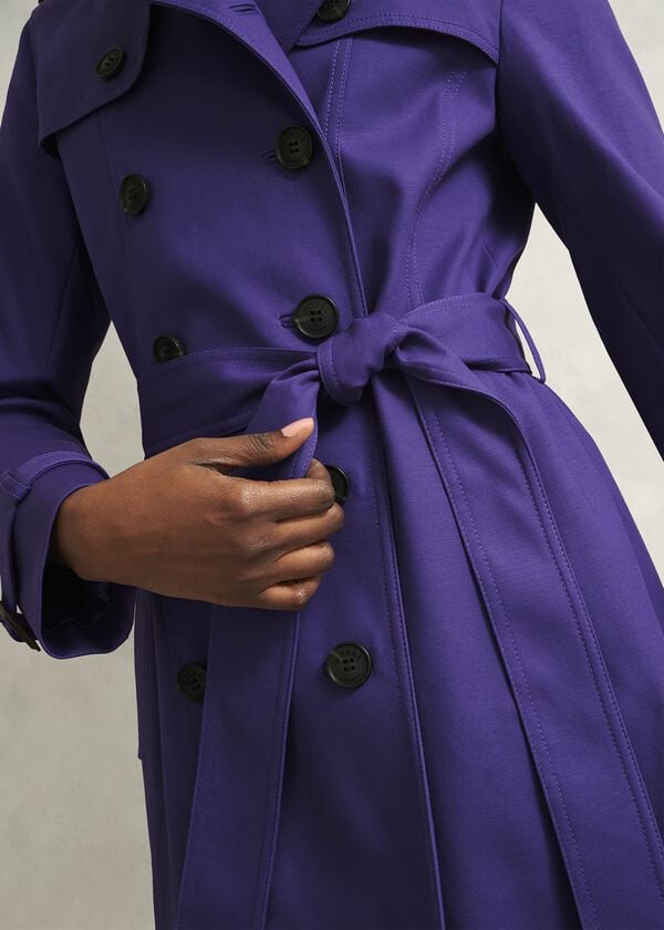 Hobbs Skylar Shower Resistant Trench Coat Future Purple