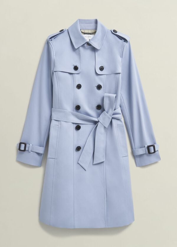 Hobbs Skylar Shower Resistant Trench Coat Pale Blue