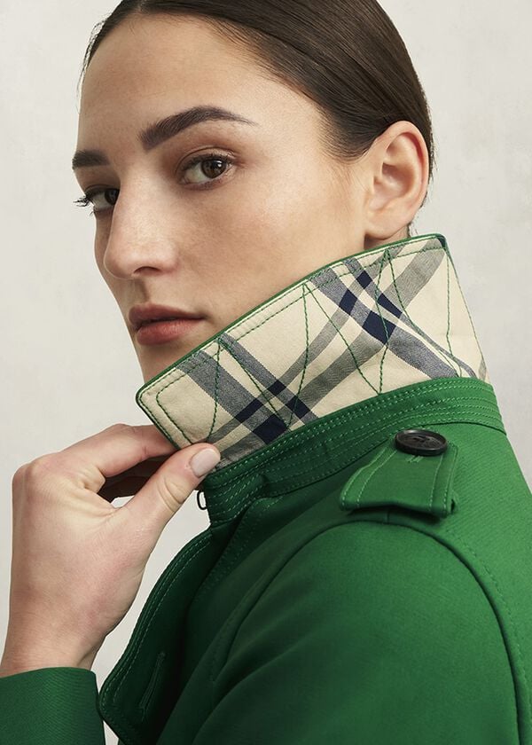 Hobbs Skylar Shower Resistant Trench Coat Verdant Green