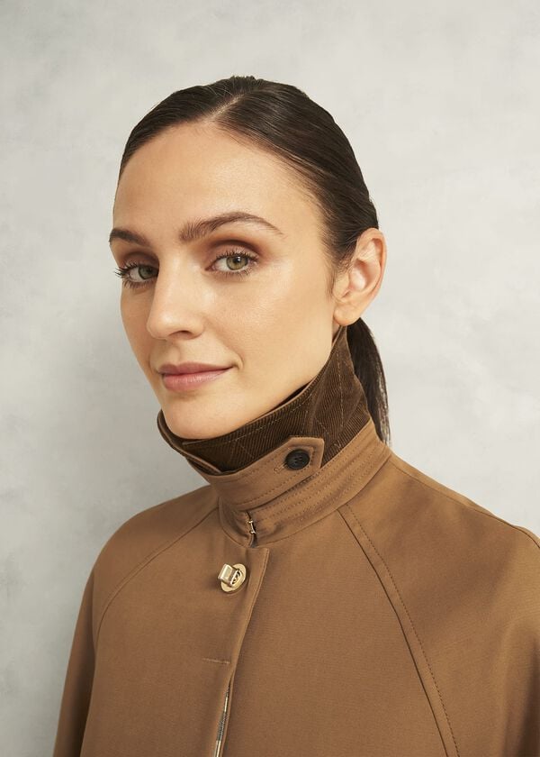 Hobbs Vienna Shower Resistant Trench Coat Cinnamon Brown