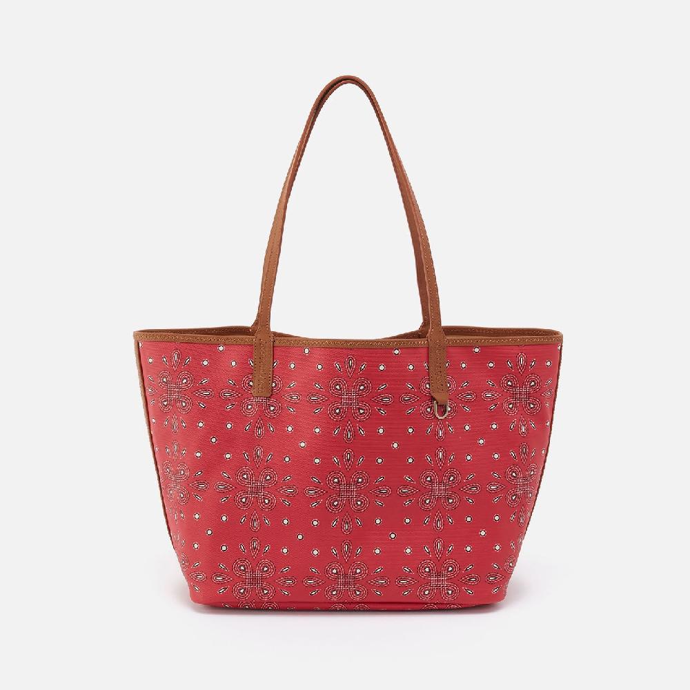 hobo All That Tote Coated Canvas| Red Journey Bandana