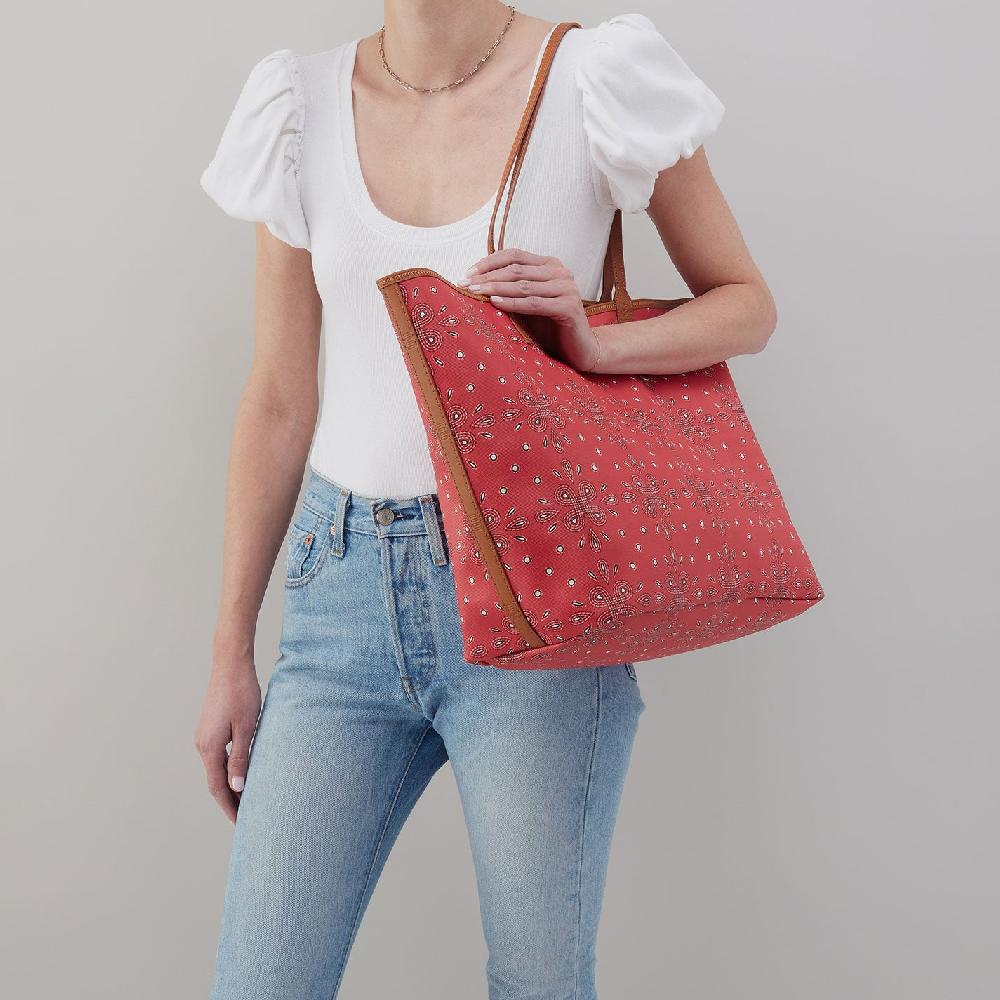 Hobo All That Tote Large Coated Canvas| Red Journey Bandana
