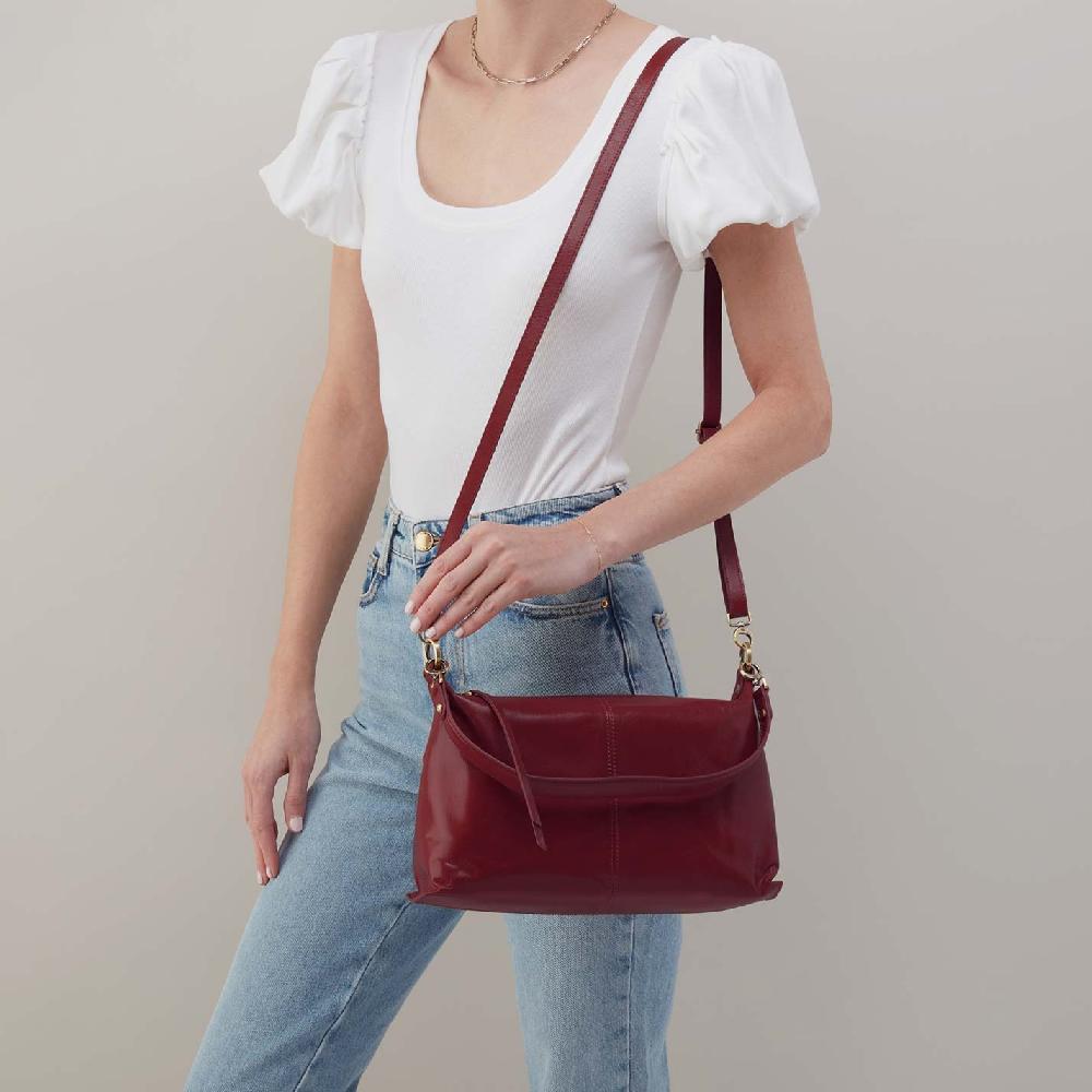 Hobo Avon Shoulder Bag Polished Leather| Saddleberry