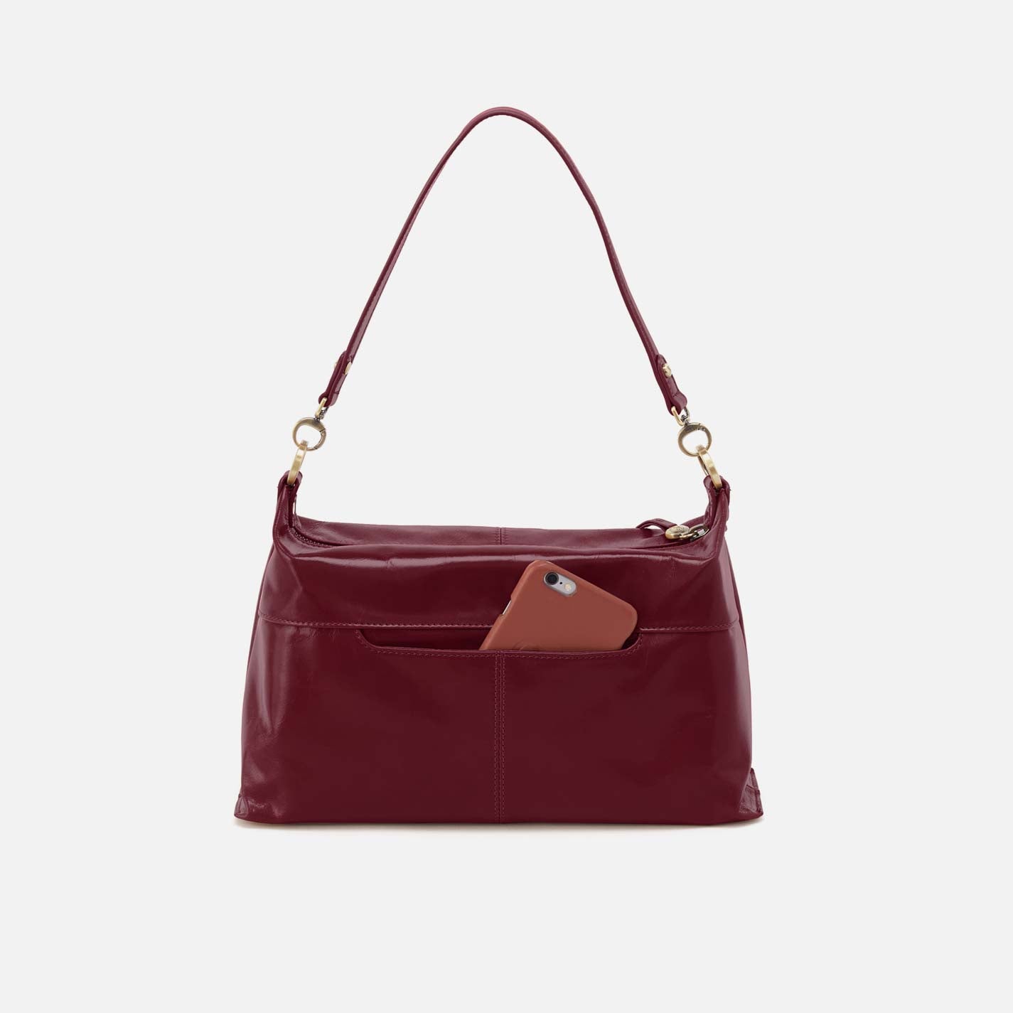 Hobo Avon Shoulder Bag Polished Leather| Saddleberry