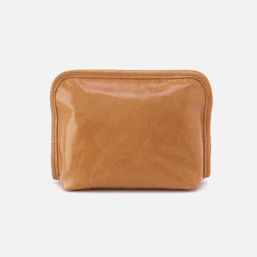 Hobo Beauty Cosmetic Pouch Polished Leather| Natural
